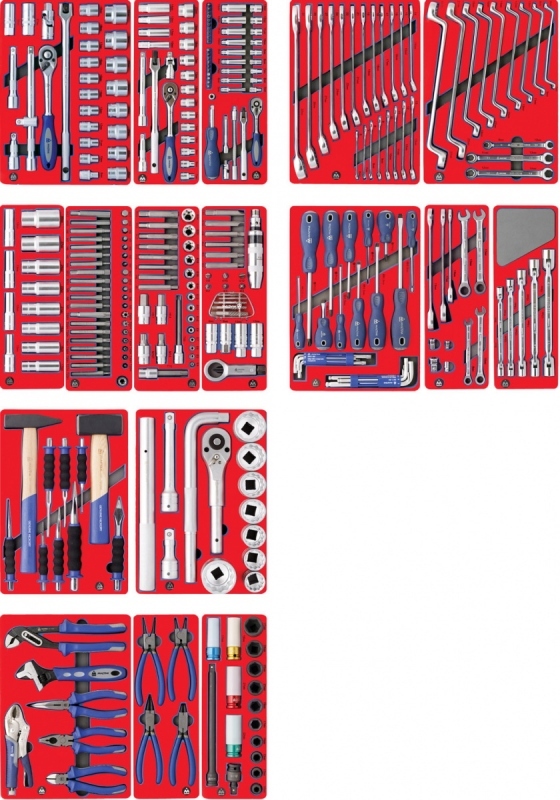 МАСТАК Набор инструментов ЭКСПЕРТ для тележки, 17 ложементов, 323 предмета